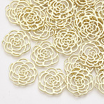Alloy Filigree Joiners Links, Flower, Light Gold, 21x21x1mm(X-PALLOY-T067-107LG)