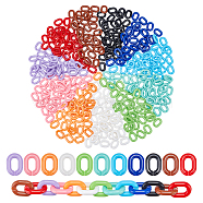 Elite 330pcs 11 Colors Acrylic Linking Rings, Quick Link Connectors, For Jewelry Cable Chains Making, Oval, Mixed Color, 19x14x4.5mm, Inner Diameter: 5.5mm, 30pcs/color(SACR-PH0001-05)