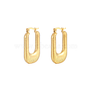 French Retro Stainless Steel Geometric U-Shaped Striped Earrings for Women.(HS4549-1)