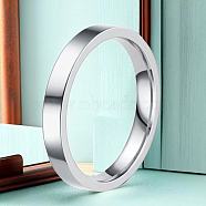 Stainless Steel Plain Band Rings, Stainless Steel Color, US Size 10(19.8mm)(FS-WG75602-116)