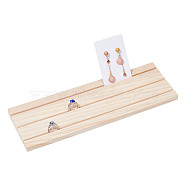 Wood Earring Display Card Holders, Jewelry Display Stand for Earring Display Cards, Postcards, Undyed, Rectangle, Navajo White, 30x9.5x1.1cm, Groove: 3mm(ODIS-WH0070-09A)