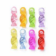 Transparent Acrylic Pendants, Candy, Mixed Color, 21x7x5.5mm, Hole: 3mm, about 1220pcs/500g(MACR-N013-045-A01)