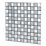 Square Adhesive Glass Cabochons Sheets, Mirror Mosaic Pieces, Mosaic Tiles for Arts DIY Crafts, Silver, 300x300x5.5mm(AJEW-WH0324-69)