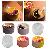 Taichi Yin Yang DIY Candle Cups Silicone Molds, Creative Aromatherapy Candle Cement Cup Supply DIY Concrete Candle Cups Resin Moulds, White, 9.5x5.7cm, Inner Diameter: 8cm(DIY-G098-03)