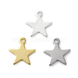 Brass Charms, Star, Mixed Color, 8.5x7.5x0.4mm, Hole: 1mm(KK-H739-01B)