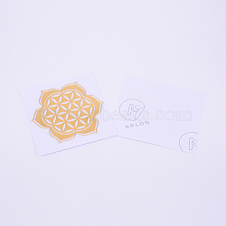 Self Adhesive Brass Stickers, Scrapbooking Stickers, for Epoxy Resin Crafts, Golden, Flower of Life Pattern, 62x68x0.1mm(DIY-TAC0005-38D-6.8cm)