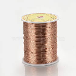 Round Copper Wire for Jewelry Making, Long-Lasting Plated, Champagne Gold, 18 Gauge, 1mm, about 295.27 Feet(90m)/roll(CWIR-Q005-1.0mm-02)