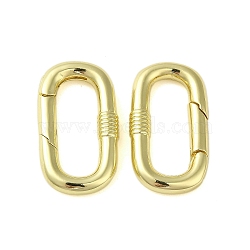 Brass Spring Gate Rings, Oval, Golden, 24.5x14x3.5mm(KK-B089-05G)