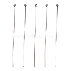 Tarnish Resistant 304 Stainless Steel Ball Head Pins, Stainless Steel Color, 50x0.7mm, 21 Gauge, Head: 2mm(STAS-K146-045-50x0.7mm)