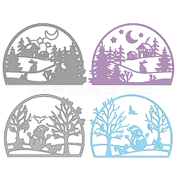 GLOBLELAND 2Pcs 2 Style Christmas Theme Carbon Steel Cutting Dies Stencils, for DIY Scrapbooking/Photo Album, Decorative Embossing DIY Paper Card, 1pc/style(DIY-DM0002-42)