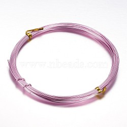 Round Aluminum Craft Wire, for Beading Jewelry Craft Making, Pink, 18 Gauge, 1mm, 10m/roll(32.8 Feet/roll)(AW-D009-1mm-10m-13)