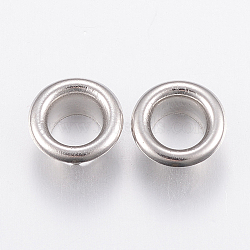 201 Stainless Steel European Cores, Rondelle, Stainless Steel Color, 9x4mm, Hole: 5mm(STAS-436-01)