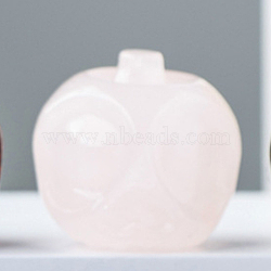 Halloween Natural Rose Quartz Home Display Decorations, Apple Skull, 25~30mm(G-PW0004-52B)