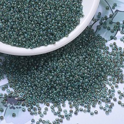 MIYUKI Round Rocailles Beads, Japanese Seed Beads, 11/0, (RR4506) Transparent Sea Foam Picasso, 2x1.3mm, Hole: 0.8mm, about 1111pcs/10g(X-SEED-G007-RR4506)