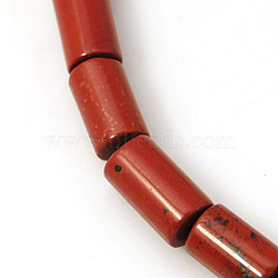 Natural Red Jasper Beads Strands, Column, Grade A, 10x6mm, Hole: 1mm(G-E207-10x6mm)