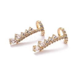 Teardrop Sparkling Cubic Zirconia Cuff Earring for Her, Brass Micro Pave Cubic Zirconia Earrings, Real 18K Gold Plated, 22.5x8.5x10mm, Pin: 1.5mm(ZIRC-C025-21G)