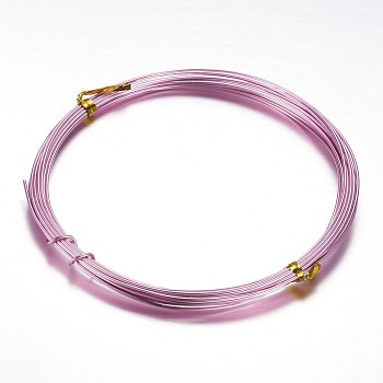 Round Aluminum Craft Wire, for Beading Jewelry Craft Making, Pink, 18 Gauge, 1mm, 10m/roll(32.8 Feet/roll)