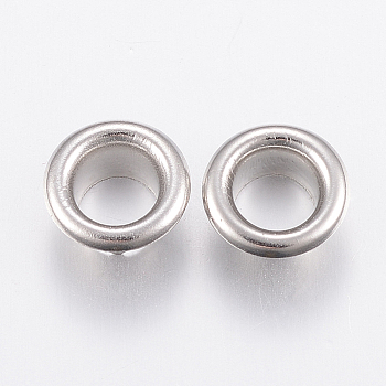 201 Stainless Steel European Cores, Rondelle, Stainless Steel Color, 9x4mm, Hole: 5mm