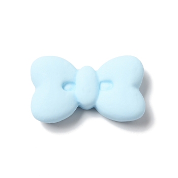 Opaque Resin Cabochons, Bowknot, Light Blue, 20x33.5x8.5mm