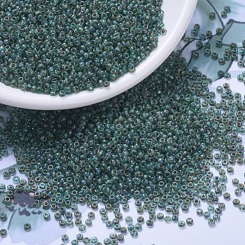 MIYUKI Round Rocailles Beads, Japanese Seed Beads, 11/0, (RR4506) Transparent Sea Foam Picasso, 2x1.3mm, Hole: 0.8mm, about 1111pcs/10g