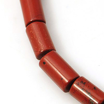 Natural Red Jasper Beads Strands, Column, Grade A, 10x6mm, Hole: 1mm