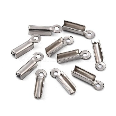201 Stainless Steel Fold Over Crimp Cord Ends(X-STAS-R055-07)-2