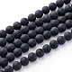 Grade naturel un brins de perles d'agate noire(X-G447-3)-1