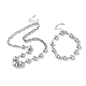 Colliers de perles gradués en laiton plaqué sur crémaillère et bracelets à chaîne à maillons ronds(SJEW-H066-01P)-1