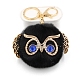 Cute Pompom Fluffy Owl Pendant Keychain(KEYC-PW0008-007G-09)-1
