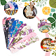 10Pcs 10 Colors Silk Cloth Collapsible Floral Print Chinese Fan Storage Bag(ABAG-NB0001-98)-6