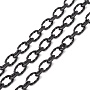 Ion Plating(IP) 304 Stainless Steel Twist Oval Link Chains, Unwelded, with Spool, Electrophoresis Black, Link: 7x11.5x1.5mm, 6.8x8x1.5mm, about 32.81 Feet(10m)/Roll