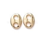 Brass Connectors Charms, Coffee Bean Oval Links, Long-Lasting Plated, Rack Plating, Light Gold, 7.5x5.5x1.5mm, Hole: 2mm(KK-C253-01A-LG)