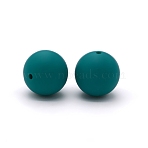 Silicone Beads Round Rubber Bead 15MM Loose Spacer Beads for DIY Supplies Jewelry Keychain Making, Teal, 15mm(FIND-SX0001-171)