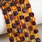 Two Tone Natural Amber Beads Strands, Nuggets, Tumbled Stone, Mixed Color, 6~6.5x5.5~6.5x5.5~6.5mm, Hole: 0.7mm, about 52~53pcs/strand, 12.20''~13.19''(31~33.5cm)(G-K426-A03-04)