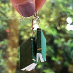 Alloy with Paper Book Dangle Earrings, Golden, Green, 45mm(FS-WGE52F3-03)