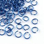 Anodized Aluminum Open Jump Rings, Round, Royal Blue, 18 Gauge, 10x1.0mm, about 16000pcs/1000g(ALUM-R005-1.0x10-09)