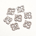 Tarnish Resistant 316 Surgical Stainless Steel Filigree Pendants, Flower, Stainless Steel Color, 15.5x13x1mm, Hole: 3mm(X-STAS-K096-36P)