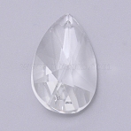 Transparent Glass Pendants, for Chandelier Crystal Hanging Pendants, Faceted, Teardrop, Clear, 48x27.5x16.5mm, Hole: 1.8mm(GLAA-WH0022-33)