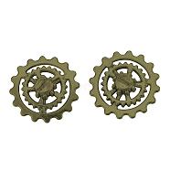 Tibetan Style Alloy Steampunk Pendants, Cadmium Free & Lead Free, Gear, Antique Bronze, 21.5x4mm, about 420pcs/1000g(TIBEP-Q061-15AB-LF)