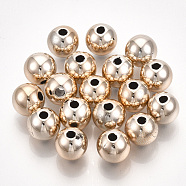 UV Plating ABS Plastic Beads, Round, Rose Gold Plated, 6x5.5mm, Hole: 1.8mm(CCB-S162-29A-03)
