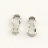 304 Stainless Steel Keychain Clasp Findings, Stainless Steel Color, 25x10x2mm(STAS-R063-60)