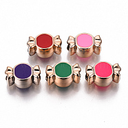 UV Plating Acrylic Beads, with Enamel, Candy, Light Gold, Mixed Color, 10x15x7.5mm, Hole: 4mm(OACR-R077-05-LG)