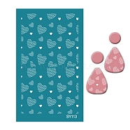 Polyester Silk Screen Printing Stencil, Reusable Polymer Clay Silkscreen Tool, for DIY Polymer Clay Earrings Making, Heart, 11x6.5cm(PW-WG41772-01)