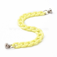 Opaque Acrylic Curb Chain Phone Case Chain, with Brass Screw nut and Iron Screws, for DIY Phone Case Decoration, Yellow, 19cm(HJEW-JM00512-03)