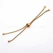 Adjustable Stainless Steel Bracelet Making, Bolo Bracelets, Slider Bracelets, Golden, 9-5/8 inch(24.4cm), 1.5mm, Hole: 3.3mm(STAS-WH0016-12G)