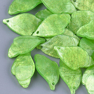 Cellulose Acetate(Resin) Pendants, Leaf, Lime Green, 23~24x13x4~4.5mm, Hole: 1.2mm(X-KY-S157-41E)