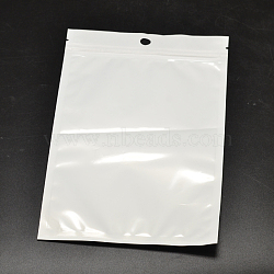 Pearl Film PVC Zip Lock Bags, Resealable Packaging Bags, with Hang Hole, Top Seal, Rectangle, White, 26x16cm(X-OPP-L001-02-16x26cm)