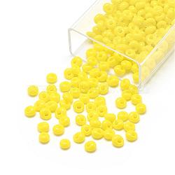 TOHO Japanese Fringe Seed Beads, Opaque Glass Round Hole Rocailles Seed Beads, (42) Opaque Dandelion, 3.8x3.2mm, Hole: 1mm, about 8000pcs/bag, 450g/bag(SEED-R039-03-MA42)
