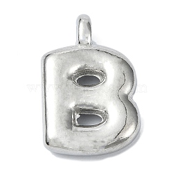 Anti-Tarnish 304 Stainless Steel Pendants, Letter Charm, Letter B, 19.5x13x4mm, Hole: 1.6mm(STAS-U033-02P-B)