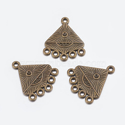 Alloy Connector Rhinestone Settings, Chandelier Components, Lead Free and Cadmium Free, Alloy Links, Triangle, Antique Bronze Color, about 20mm long, 19mm wide, 2mm thick, hole: 1.5mm(EA10685Y-AB)